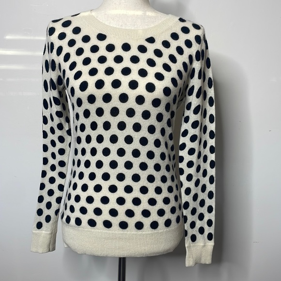 Black and White Polka Dot Cashmere Sweater - Size Small - Picture 1 of 6